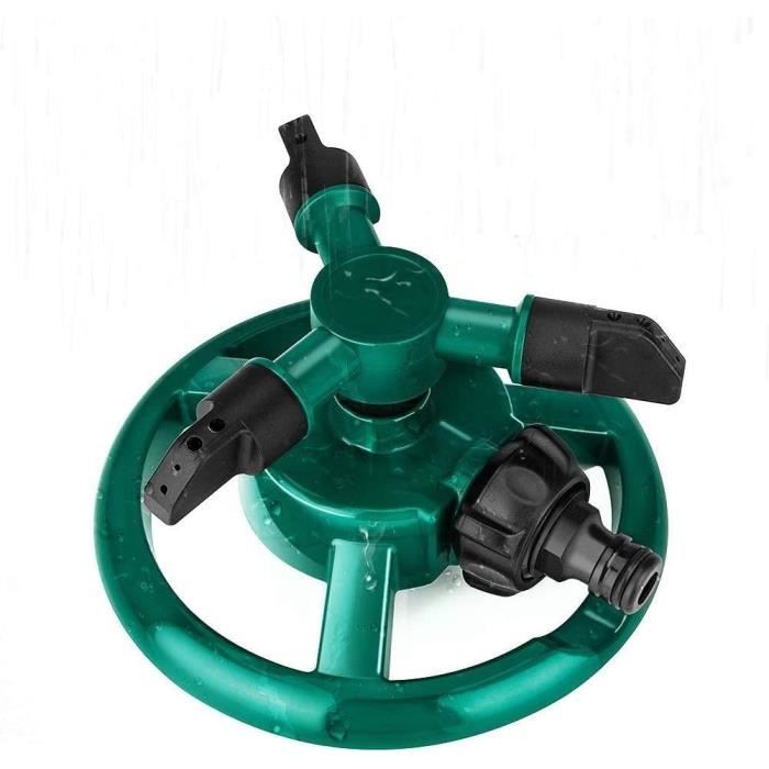 Arroseur De Jardin Rotatif 360° Réglable - Pour Grandes Surfaces - Avec Raccord Rapide - Idéal Pelouse, Potager, Serre