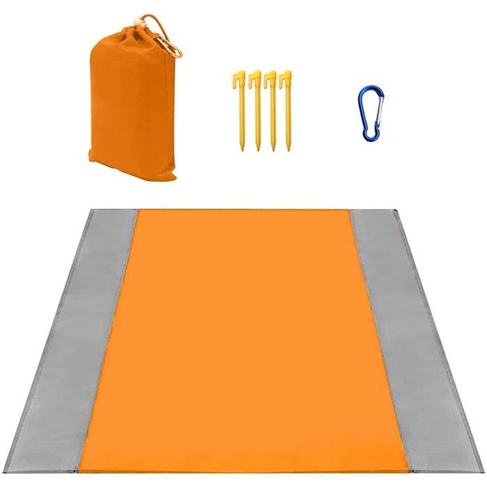 Tapis De Plage (200 X 210 Cm) , Couverture De Pique-Nique Avec 4