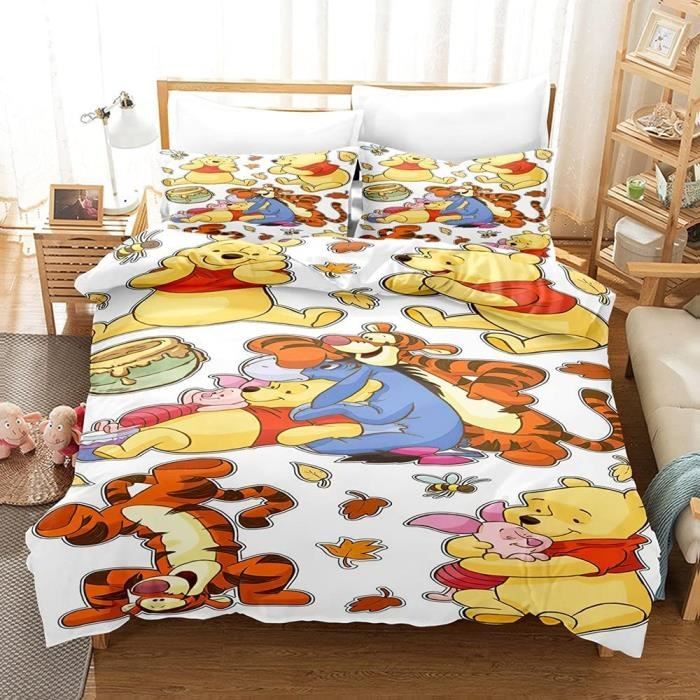 Parure De Lit Bebe Parure De Lit Pour Enfant Winnie L Ourson Motif Tigger Et Porcinet Housse De Couette 03 0 X 0 Cm 2 X798 Cdiscount Maison