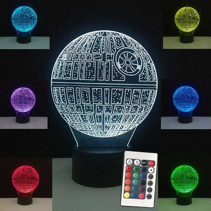 Star Wars lampe mort étoile 3D veilleuses BB 8 R2D2 maître Yoda USB coloré  lampes de Table Led chambre décor à HH15162 - Cdiscount Maison