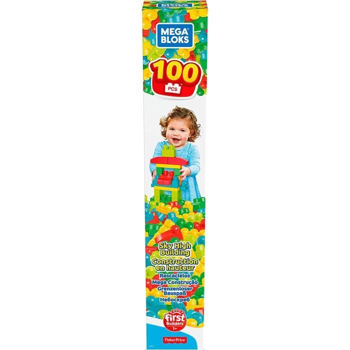 Mega Bloks First Builders Construction en hauteur jeu de blocs de construction 100 pieces jouet pour bebe et enfant de 1 a Cdiscount Jeux Jouets