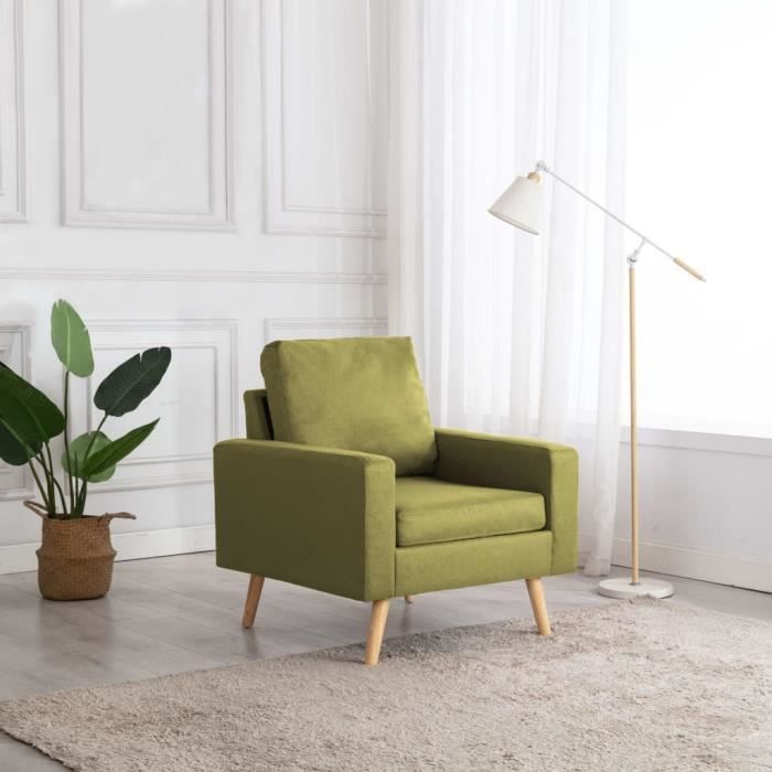 luxueux magnifique-fauteuil relax - fauteuil chaise contemporain fauteuil salon fauteuil club - vert tissu♪♪4022
