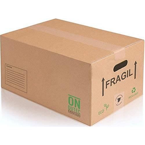 Pack And Move Carton Déménagement XXL 80x60x50cm - Lot De 10 | Charge 20kg, Poignées Renforcées