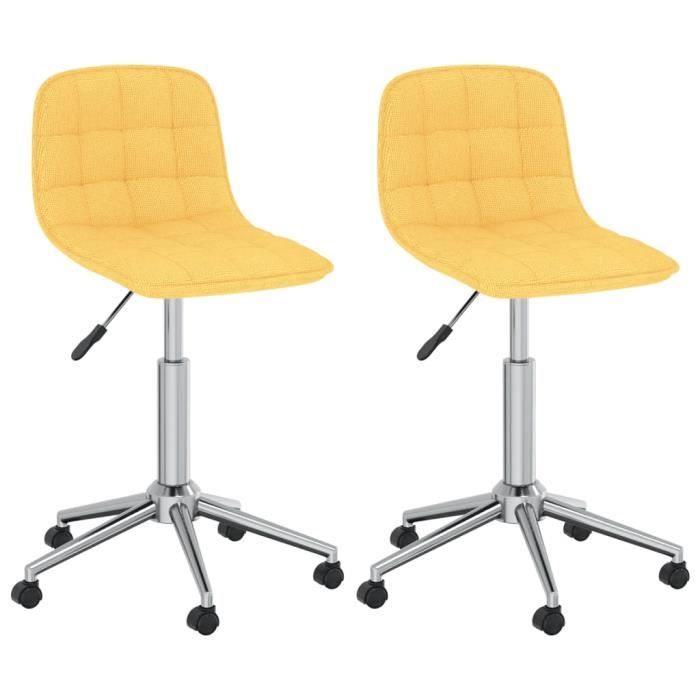 bonne - chaises pivotantes de salle à manger 2 pcs jaune tissu chaise de cuisine - scandinave 140803