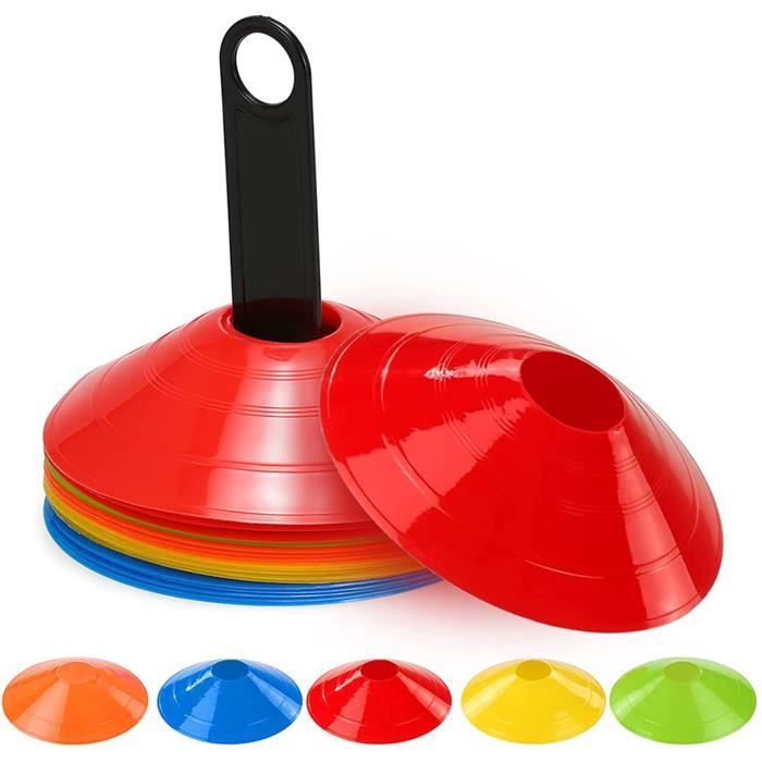 25 Cônes D'Entraînement Football 7.5cm + Sac Filet – Mini Cônes Agilité Sport Enfants Adultes Patinage Course