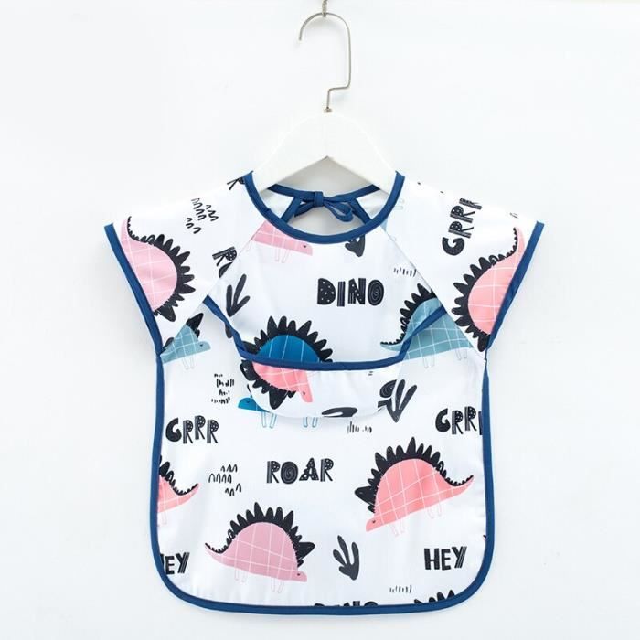 Lot De 2 Bavoirs Bébé Étanches - Manches Longues - Poche Anti-Chute - 6 Mois à 6 Ans