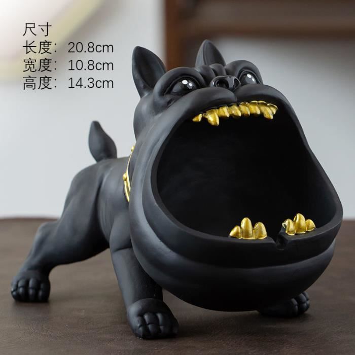 Cendrier Résine Motif Chien - Décor Bureau, Maison - Argenté, 13x8x9.5 Cm - Cadeau Original Pour Fumeur