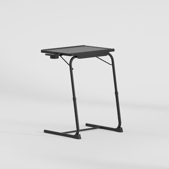 Bureau Pliable Avec Lampe LED - Table Pour Ordinateur Portable, 5 Hauteurs Réglables, Plateau Lit/Canapé, 60x40cm - 11