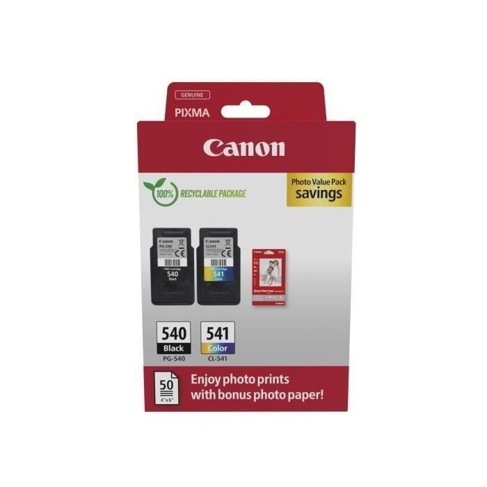 Pack de 2 cartouches dencre + pack papiers photo - CANON - PG-540 Noir + CL-541 Couleur