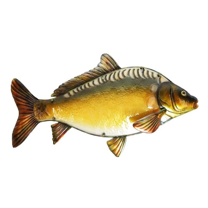 Poisson en Bois Flotté 65x40cm Décoration Murale Artisanale - 5615