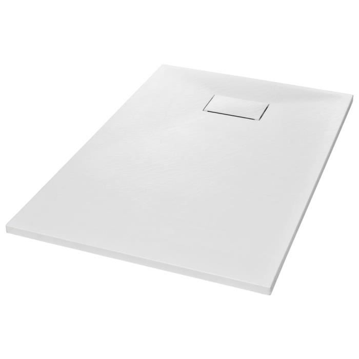 Bac de douche - FYDUN - SMC Blanc - 120 x 70 cm - Antidérapant - Facile à nettoyer
