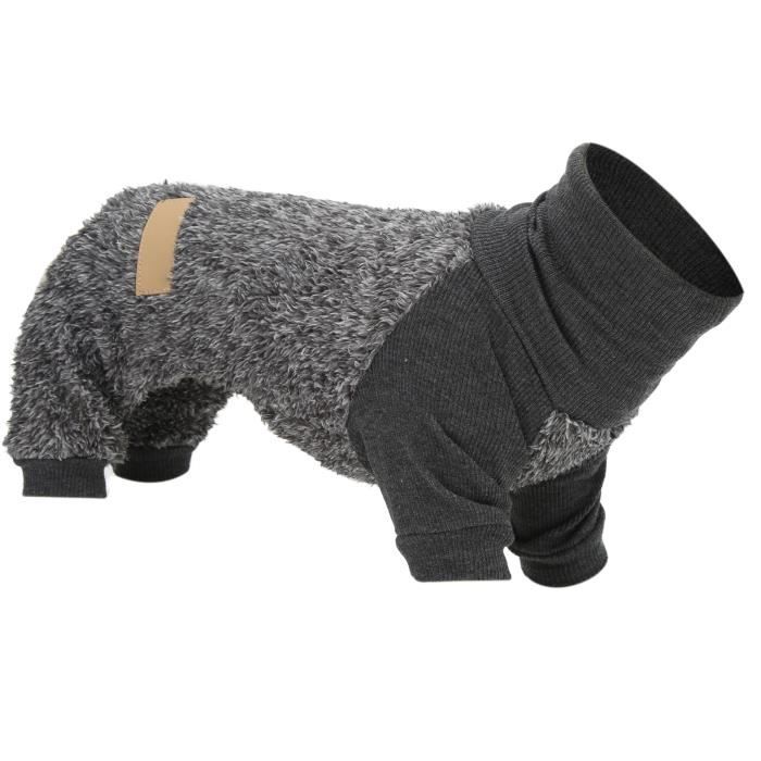 hurrise vêtements pour chien en peluche à col haut pull en tricot pour chien à col haut doux et chaud pour chiot d'hiver