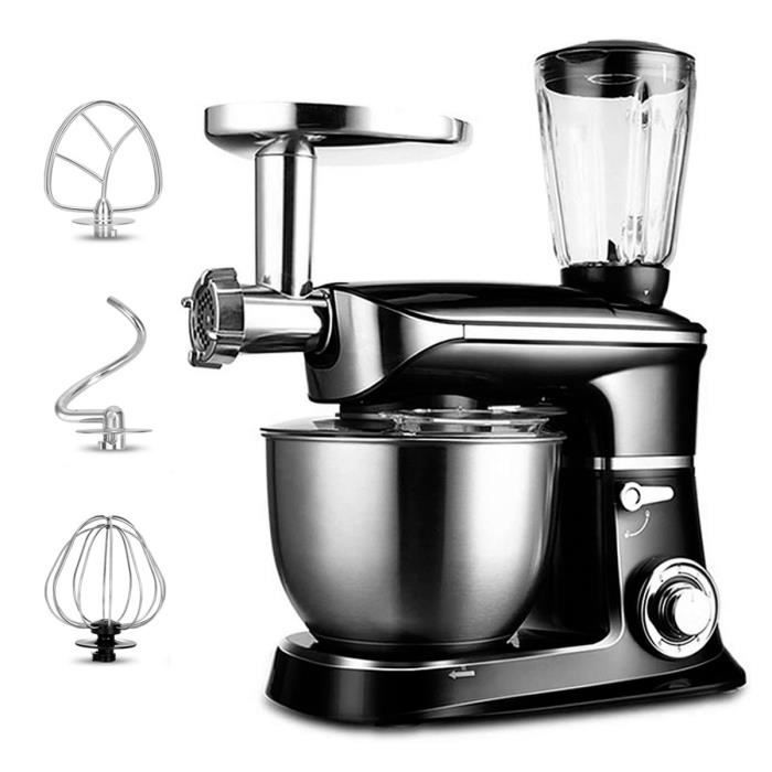 Robot multifonction 3-en-1, 6 Vitesses Robot cuisine Batteur