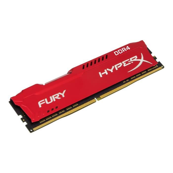 Vente Memoire PC HyperX FURY DDR4 16 Go DIMM 288 broches 2933 MHz - PC4-23400 CL17 1.2 V mémoire sans tampon non ECC rouge pas cher Vente Memoire PC HyperX FURY DDR4 16 Go DIMM 288 broches 2933 MHz - PC4-23400 CL17 1.2 V mémoire sans tampon non ECC rouge pas cher