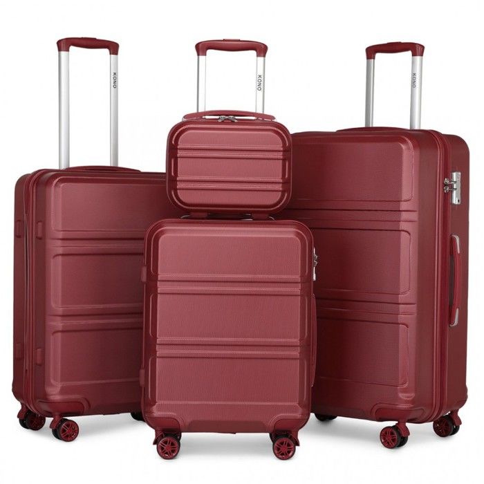 Valise Cabine Rigide Eagle Luggage - Bordeaux - 4 Roues 360° - Capacité +100L
