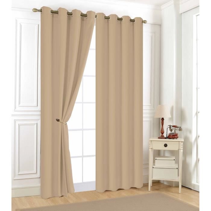 1 rideau uni leger 140 x 240 cm aveline beige achat vente rideau cdiscount