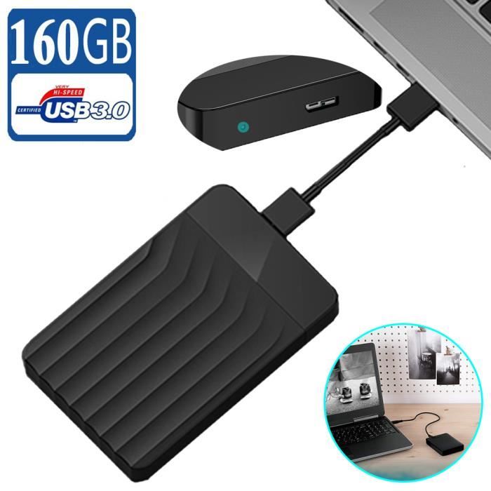 1 To-B Black External Disque dur externe 1 To 2 To type C USB 3.1 Portable External disque dur externe Compatible avec Mac Laptop et PC