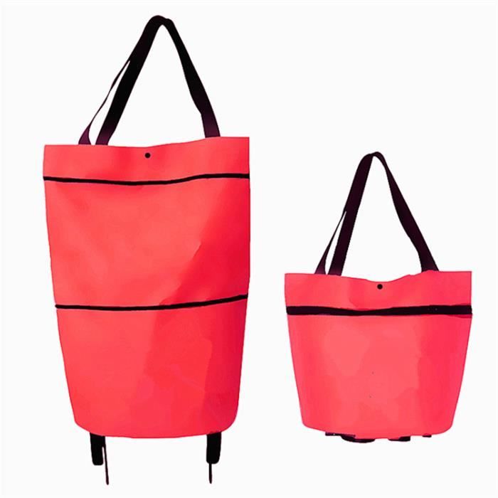 Sac de Courses Pliable Roulettes Chariot de Courses Pliable 2 en