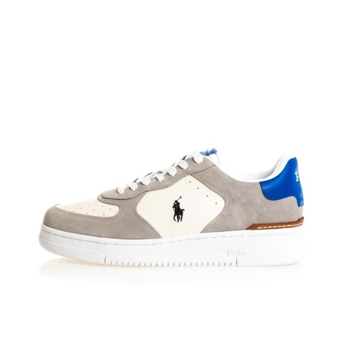 Sneakers homme Polo Ralph Lauren Blanc Lacets Textile Plat Blanc Cdiscount Chaussures