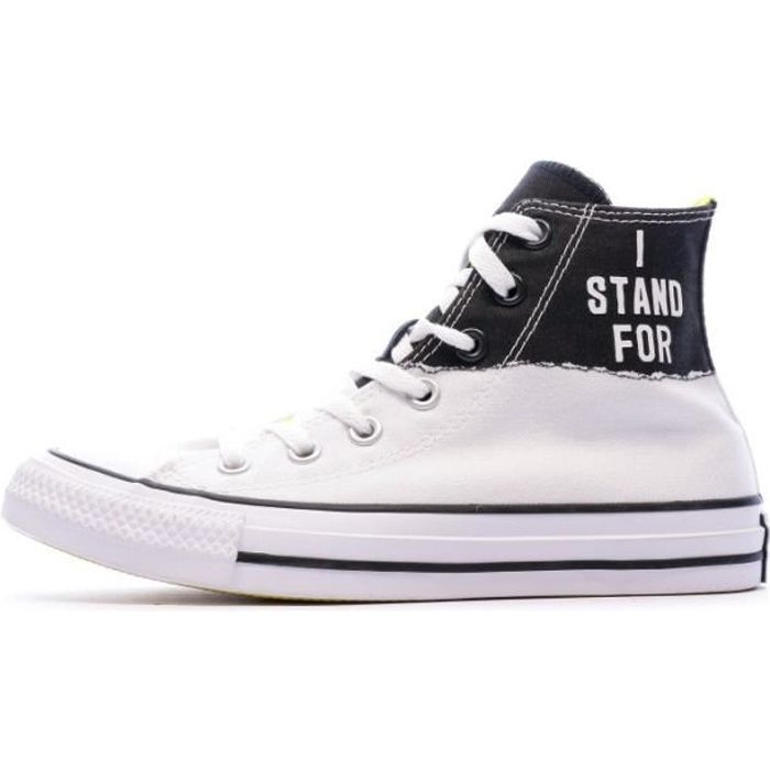 converse haute blanche ecriture rouge