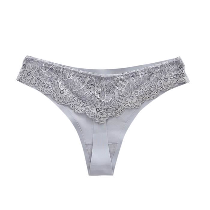 String Tang String Tanga Pour Femme grande taille fleur dentelle Gris Gris ...
