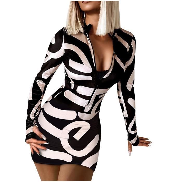 Sasaquoy Automne Et Hiver Femmes Sexy Col En V Imprim Minceur