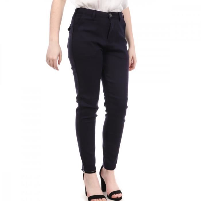 Pantalon Femme TEDDY SMITH Pealow Slim Marine Taille standard Bleu Cdiscount Pret a Porter