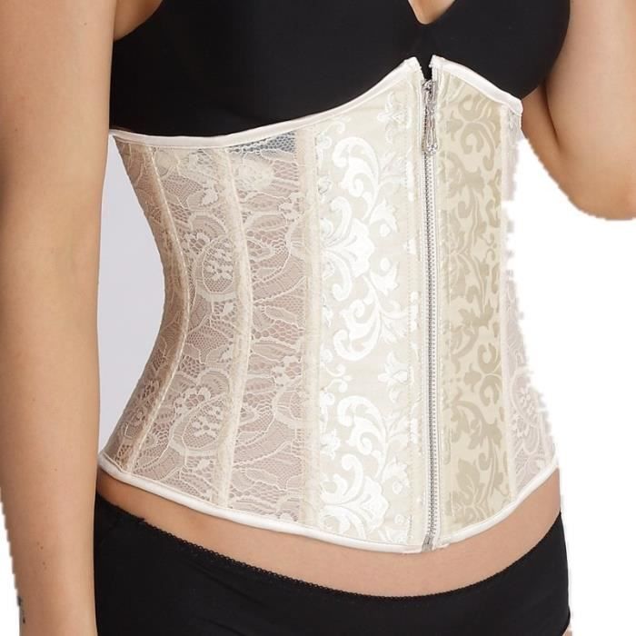 BUSTIER - CORSET Femme - Nouvelle Taille De Palais Sculptant La Dentelle - Blanc WH™ Blanc