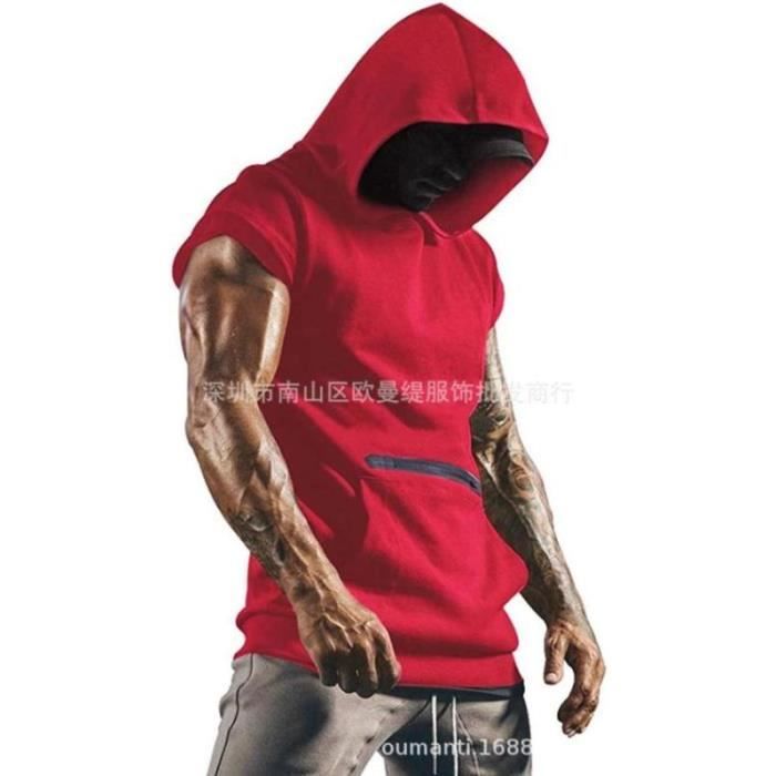 T shirt 2025 capuche sans manche
