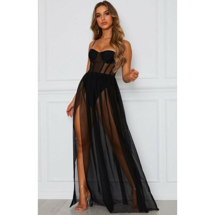 Robe soirée transparente on sale