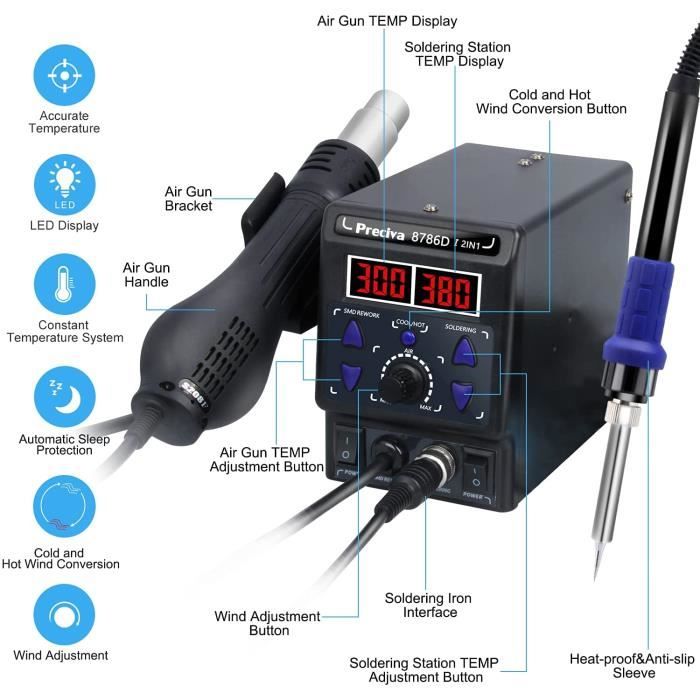 Station De Soudage à Air Chaud Atten ST-862D