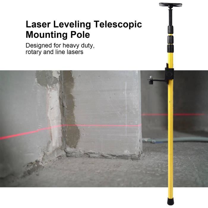 Omabeta Perche télescopique laser Mât télescopique de nivellement laser de  2,8 mètres mât de montage réglable - Cdiscount Bricolage