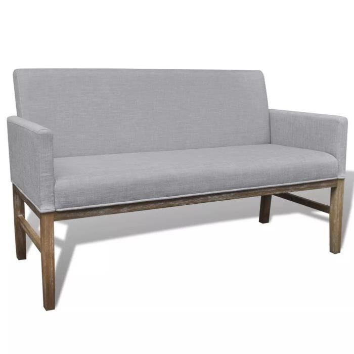 Canape Banc Sofa Avec Coussin Rembourre Tissu Hevea Gris Clair Achat Vente Canape Sofa Divan Soldes Sur Cdiscount Des Le 20 Janvier Cdiscount