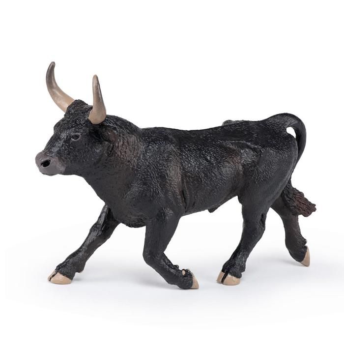 Figurine taureau, noir et blanc