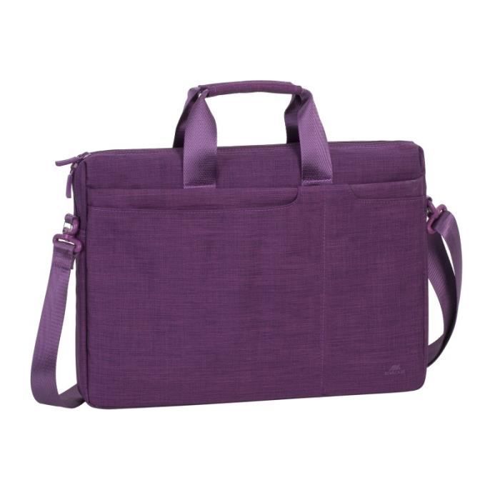RIVACASE 15,6“ Sacoche Notebook/ Laptop / Ordinateur Portable Sac à Main/ Sac à Bandoulière multis-poches Série Biscayne – Violet