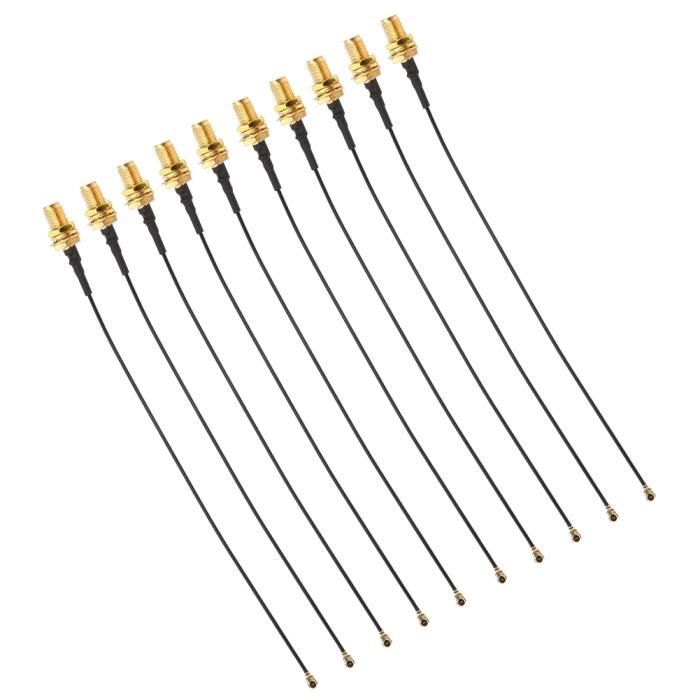 Lot De 5 Câbles D'extension IPX U.fl Vers SMA Femelle - 15 Cm, Câble Coaxial RF Pour Carte Mini PCIe, Xbox, Antennes - 13