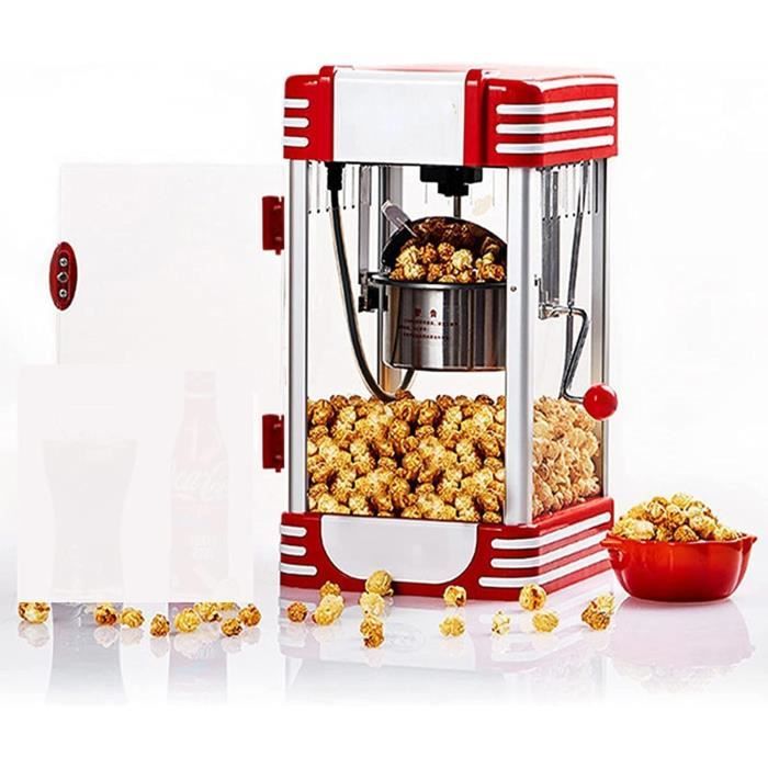 Machine À Pop-Corn Domestique Rétro avec Chariot Nostalgie Électrique