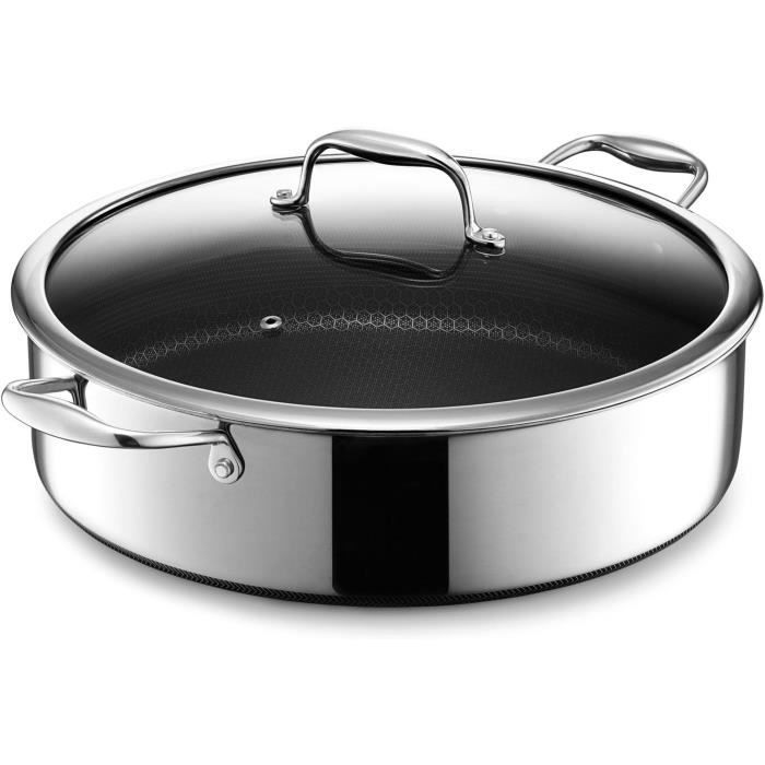 Cocotte Anti-adhésive Légère - Fonte Aluminium Avec Couvercle - Compatible Induction - Noir