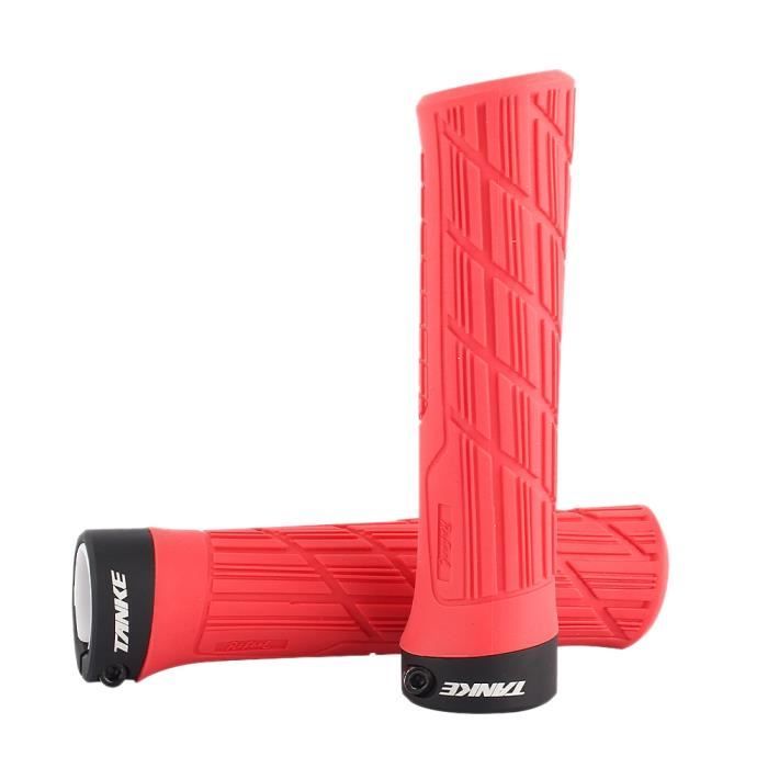 Poignées De Guidon Vélo En Silicone Anti-dérapant - Confortables, Absorbent Les Chocs, Diamètre 22.2mm (rouge)