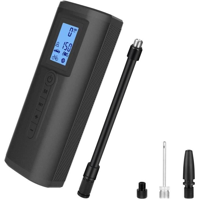 Woowind Gonfleur Sans Fil 150 PSI 2-en-1 – Pompe Vélo Électrique + Batterie Externe, Arrêt Auto, LED, Pour Voiture, Moto, VTT Et Ballons