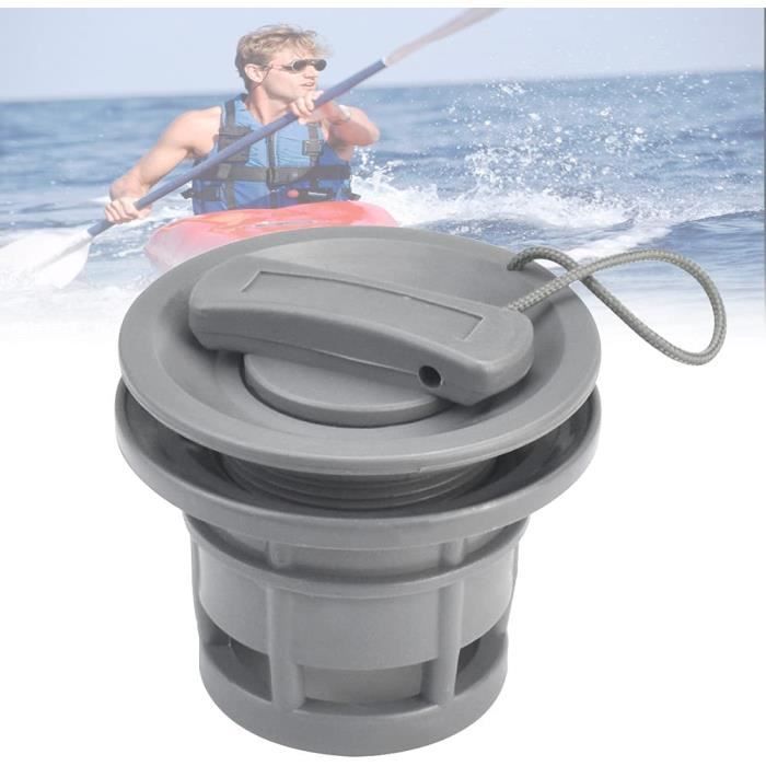 Lot De 2 Bouchons De Valve Pour Bateaux Gonflables - Accessoires Étanches Pour Kayak, Paddle, Radeau (PVC Gris) - 3