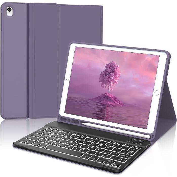 Clavier Pour Ipad 10.2 9Ème Génération Avec Coque, Azerty Clavier