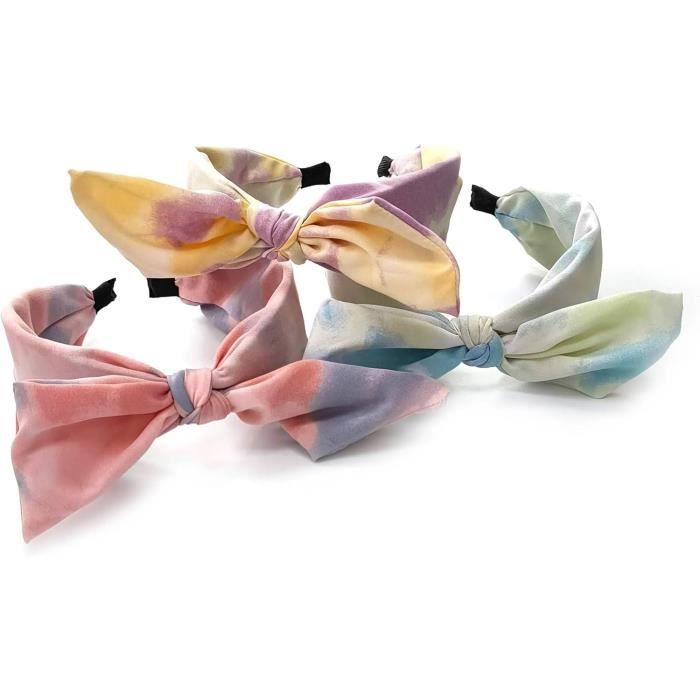 Serre-Têtes Fille Avec Nœud Papillon - Lot De 3 | Bandeaux Paillettes Soie Pour Enfant - Cadeau