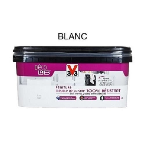 Peinture V33 Deco Lab Meuble De Cuisine 100 Resistant 2l Blanc Satin Achat Vente Peinture Vernis Peinture V33 Deco Lab Meubl Cdiscount
