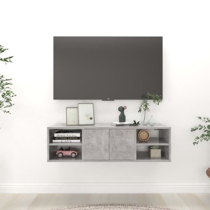 vidaXL Étagère murale Gris béton 102x30x29 cm Bois d’ingénierie 806260