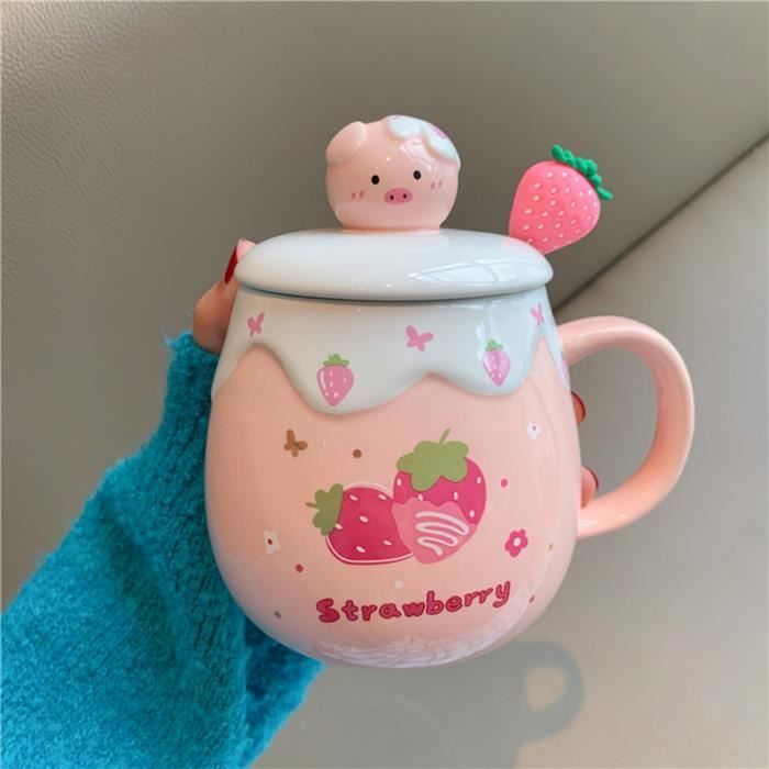 Tasse à café cochon en verre | Le Pett Fermer | Glass coffee mugs