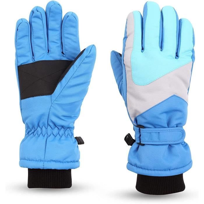 Gants De Ski Imperméables Enfants Avec Clips Anti-perte - Pour Filles Et Garçons 2 à 8 Ans