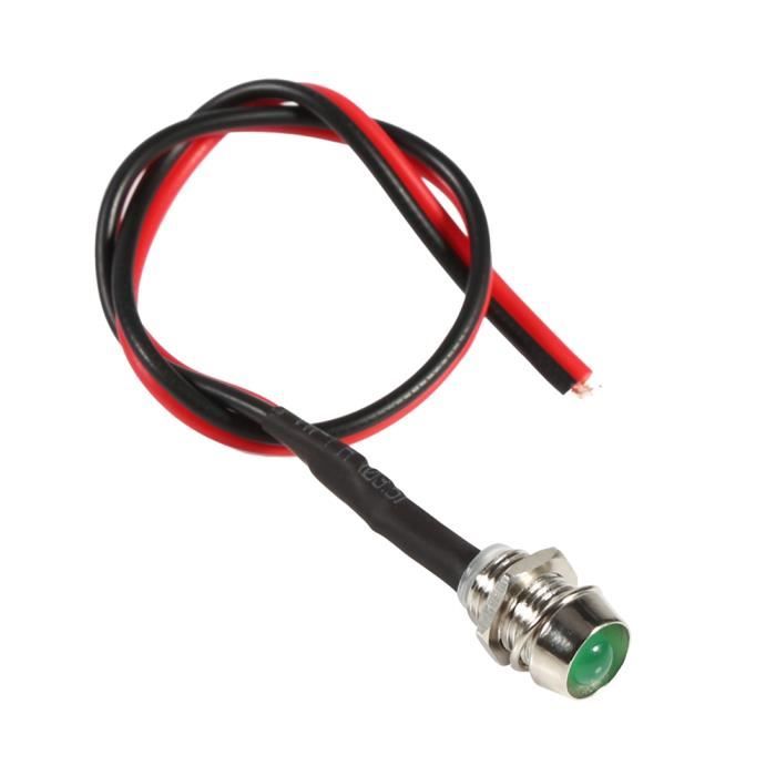 4 Lampes LED 12V 8mm Pour Tableau De Bord - Vert - Pour Voiture, Van, Bateau