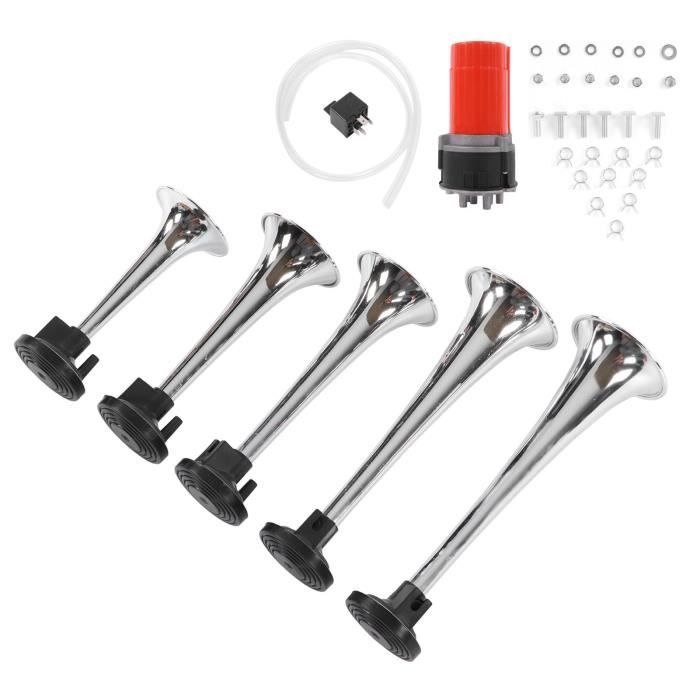 Klaxon à Air Double Trompette 150 DB Super Puissant 12V – Son De Train Pour Voiture, Camion, Bateau Et Moto