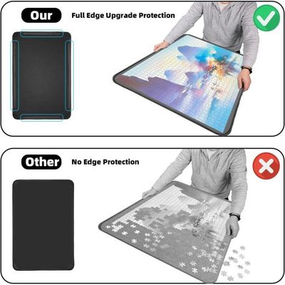 Tapis De Puzzle 1000 Pièces – 81x56 Cm – Feutre Épais, Anti-Glisse, 6 Plateaux De Tri – Cover Anti-Poussière